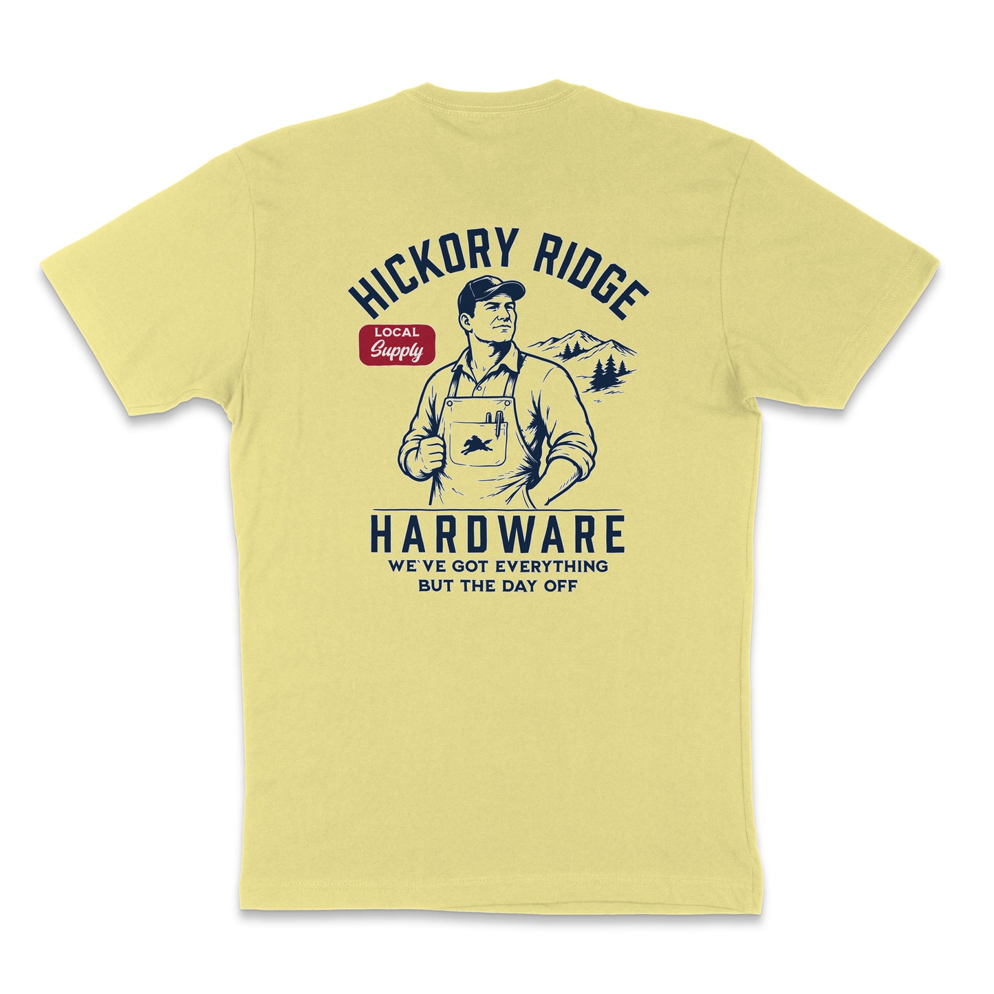 Hickory Ridge Hardware Tee back graphic Appalachian hardware store shirt
