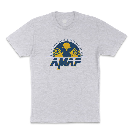 Front view of AMAF Logo Youth Tee with Appalachia Martial Arts Foundation graphic