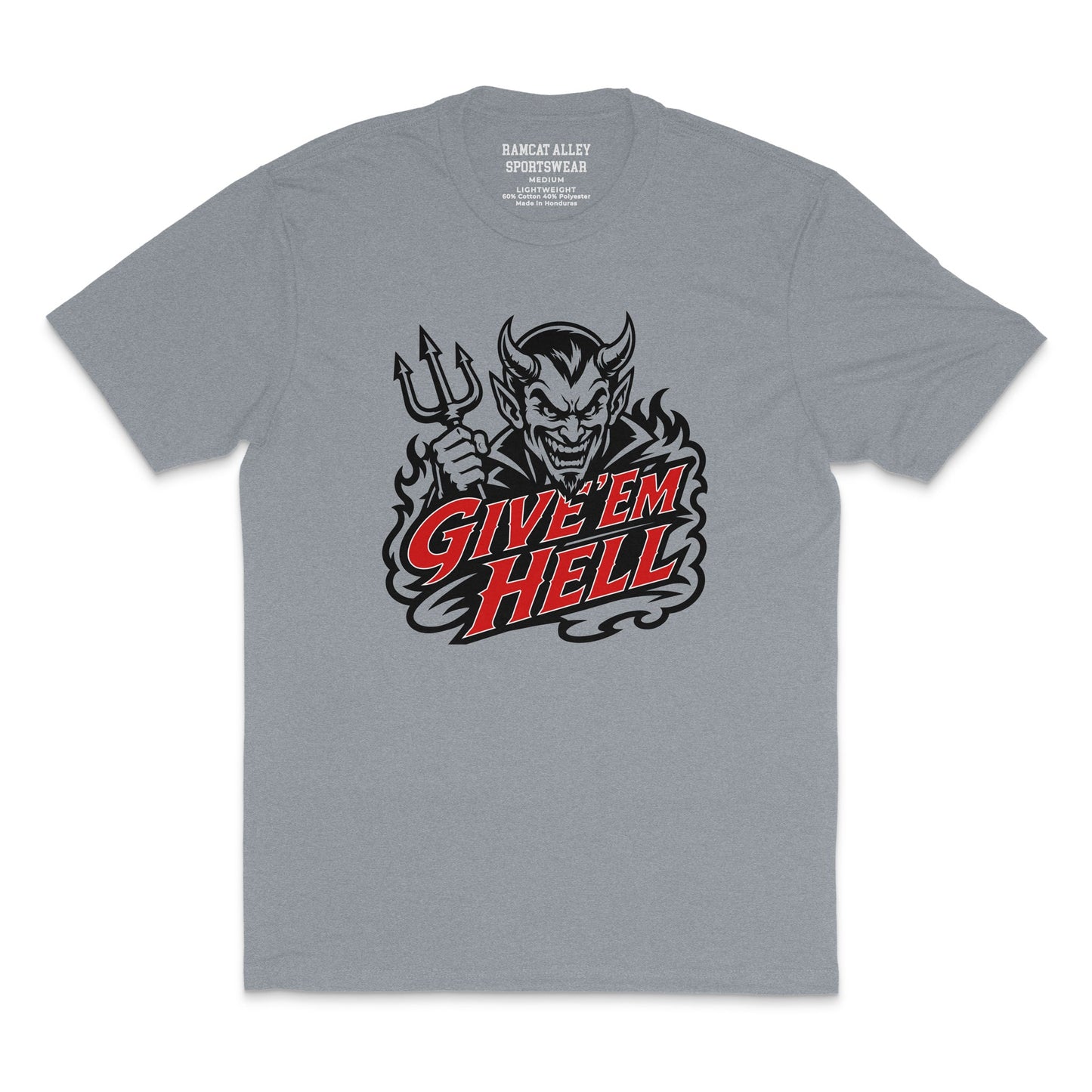 Give Em' Hell Game Day T-Shirt for St. Clairsville Red Devils fans in youth and adult sizes