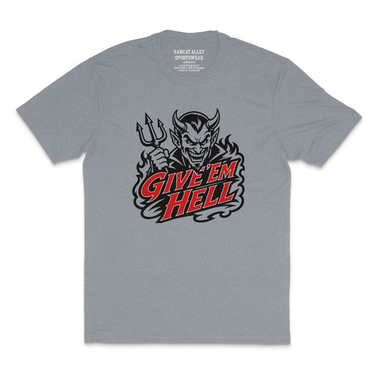 Give Em' Hell Game Day T-Shirt for St. Clairsville Red Devils fans in youth and adult sizes
