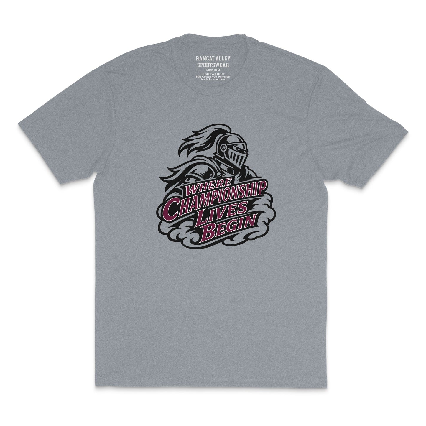 Where Championship Lives Begin Game Day T-Shirt for Wheeling Central fans in youth and adult sizes
